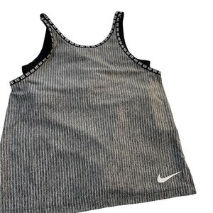 Nike Dri-Fit Girls L Tank Top Built In Sports Bra Athletic Gym stripes
